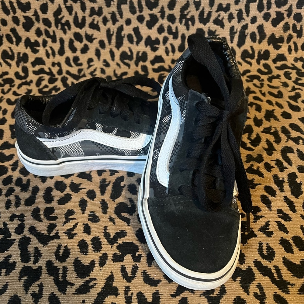Kids Vans Old-Skool Black/Checkerboard size 12